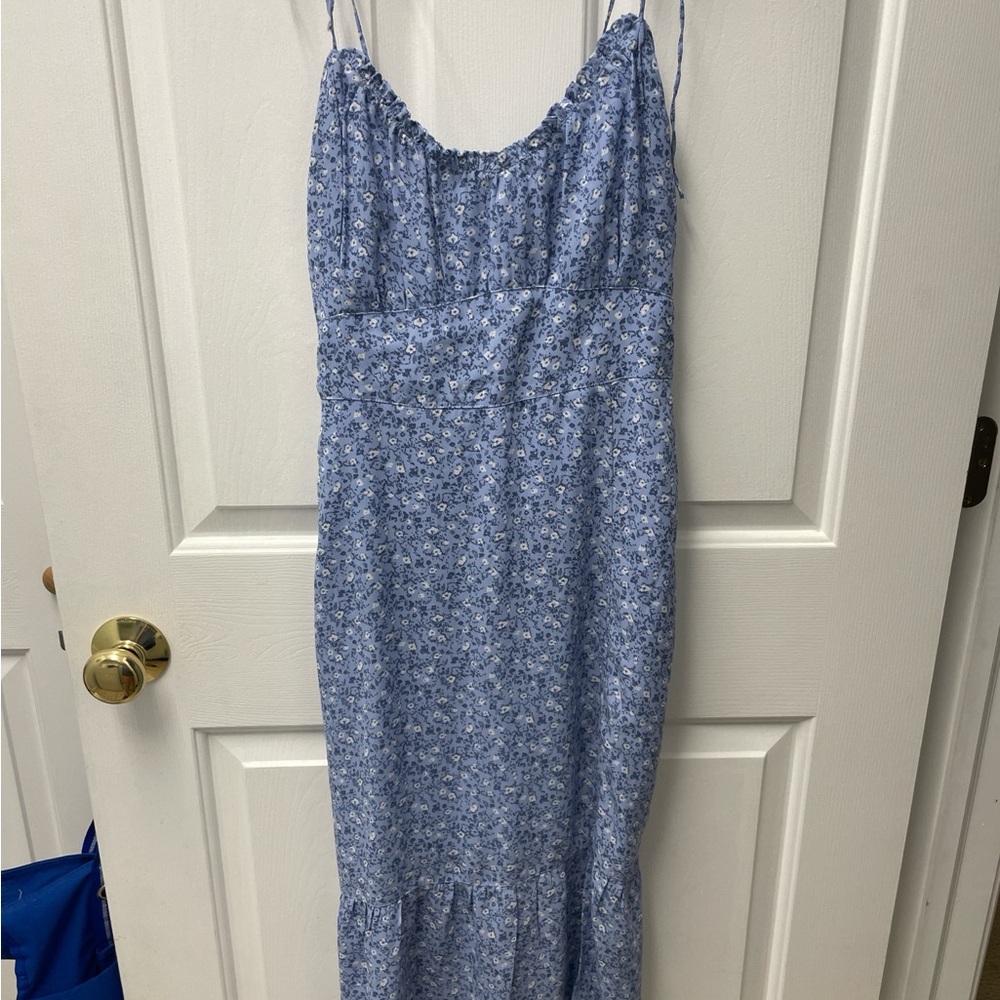 Abercrombie & Fitch Light Blue Floral Midi Dress